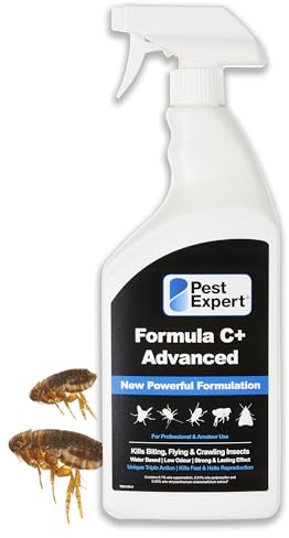 Pest Expert Formula C+ Advanced Flea Killer Spray For The Home (1L) Formula 'C+' Flea Killer - Fast-Acting & Long-Lasting Control, Professional Strength Approved for Amateur Use