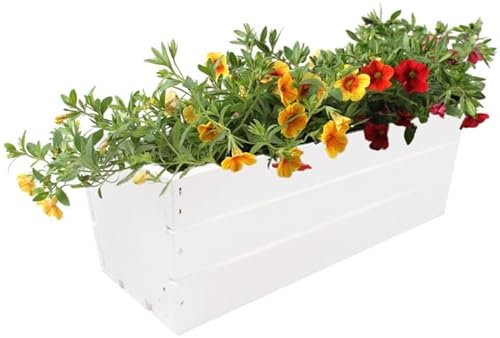 KOTARBAU® Fioriera per erbe aromatiche in legno, 400 x 180 x 150 mm, colore bianco