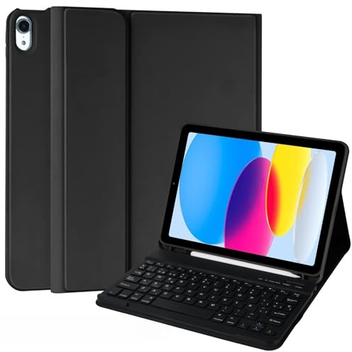 CC Store Teclado para iPad 10 Generación 2022/11 Generación A16 2025 (10.9/11 Pulgada), QWERTY Español Ñ, Bluetooth Magnéticamente ​con Soporte para lápiz​ Funda Teclado para iPad 10/11 Gen, Ferroso