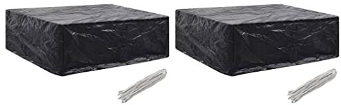 Susany 2X Gartenmöbel Abdeckung Schutzhülle Abdeckplane Gartengarnitur Sitzgruppe Regenschutz Abdeckhaube Schutzplane Mit 8 Ösen 250 x 210 x 90 cm (L x B x H) PE (Polyethylen) Abdeckung+Aluminiumöse