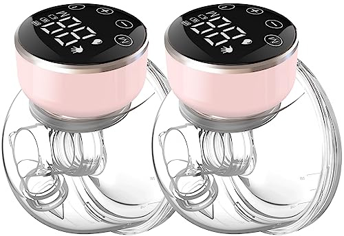 NaNaLazy Extractor de leche portátil manos libres de mayor duración de la batería y pantalla LED, extractor de leche eléctrico portátil con 3 modos y 9 niveles y bajo ruido, brida de 24 mm, 2 unidades