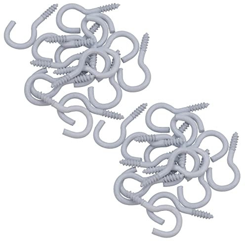 Schraubhaken, Kleiderbügel, Kunststoff-Finish, 10 mm Durchmesser, 30 mm Länge, 32 Stück