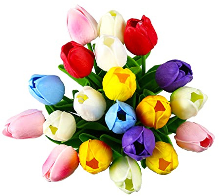 Künstliche Tulpen,fühlen Sich echt an,mit Stielen für Zuhause,Büro,10Stück | Hochzeit,Valentinstag,Dekoration,Seidentulipane