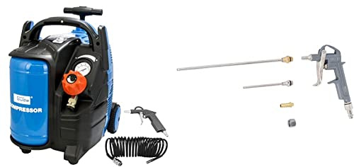 Güde Druckluft Kompressor Airpower 200/10/5 TY & BGS 3215 | Druckluft-Ausblaspistole | Alu-Druckguss | mit 3 Düsen 25-100 - 200 mm | Druckluftpistole