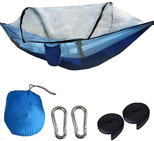 Hängematten, Camping, Garten-Hängematte mit Moskitonetz, Outdoor-Möbel, 1–2 Personen, tragbar, Hängebett, Stärke, Fallschirmstoff, Schlafschaukel, leicht zu reinigen