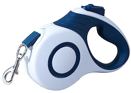 Galatée Einziehbare Hundeleine, Hundeleine Mit Anti-Rutsch-Griff, Einhandbremse, Pausieren, Verriegelung, Starke Nylonband-Leine Für Kleine Bis Mittelgroße Hunde(M, Blau)