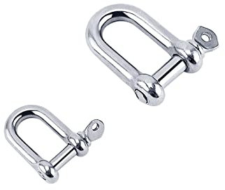 Schraubbolzen-Schäkel, D-Ring-Schäkel, Edelstahl 304 Heftklammern Karabiner D-Bügel-Schäkel-Verschluss for Schlüsselring, Schlüsselanhänger, Haken, Schraubverbindung, Verbindungsstück, Schnalle, Boot,