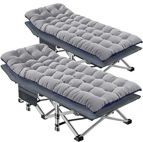 Ryuhic 2er Feldbett Klappbar mit Matratze, Campingbett Breite 68cm Tragfähigkeit 400kg, Klappbett/Gästebett Mit Aufbewahrungsbeutel, Relax Liege/Geeignet für Strandgärten, Camping, und Entspannung