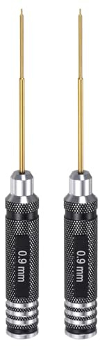sourcing map 2 destornilladores hexagonales RC de 0,9 mm de titanio hexagonal, herramienta de reparación de destornilladores hexagonales RC para modelos de coche, helicóptero y barco