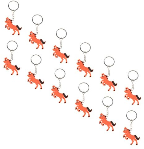 WOONEKY 12stücke Pferd Form Schlüsselanhänger Cartoon Schlüsselring Taschen Anhänger Junge Mädchen Party Favors Dekoration