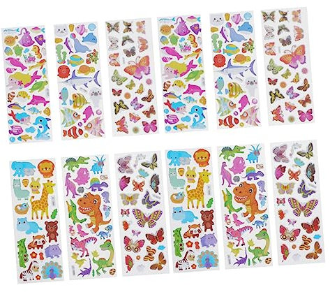 LALADEFIEE 40sheets Boys and Girls Stickers Cartoon Decals Drawing Board Stickers for Boys and Girls Wall Decor