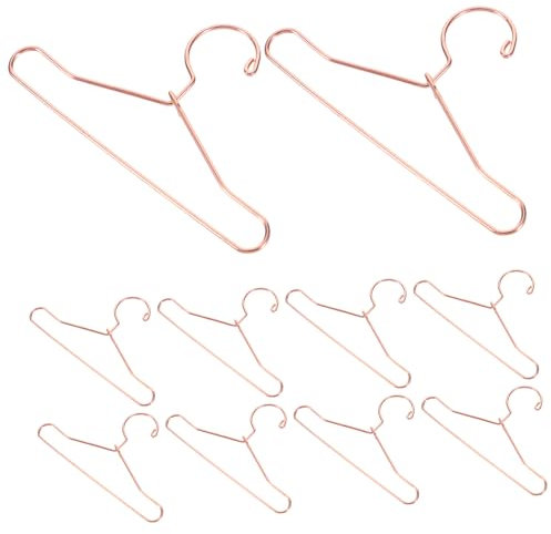 COSMEVIVI 10stücke Mini Kleiderbügel Für Puppen Hochwertige Metall Puppenkleiderbügel Roségold Für Puppenschränke Und Miniatur-garderoben