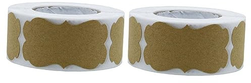 SEWACC 600pcs Kraft Paper Stickers Adhesive Labels Sealing Stickers for Wrapping Envelopes Mason Jars Candle Containers