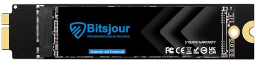 Bitsjour 512Go SSD SATA pour Apple MacBook Air 2010-2011, 11 A1370 EMC 2393/2471, 13 A1369 EMC 2392/2469, 3D NAND TLC Disque Dur SSD Interne 6+12 Pins pour Mac, macOS Préinstallé