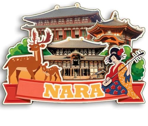 Nara Japan 3D-Kühlschrankmagnet, Holz, Stadt, Reise, Souvenir, Kühlschrank-Aufkleber, Zuhause, Küche, Whiteboard, Dekoration