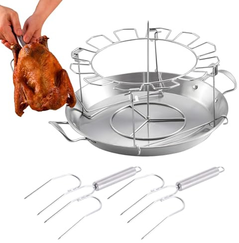 Grillställ för kycklingben, grillställ för kycklingben – runt vingställ grillställ för kycklingben, BBQ-tillbehör non-stick 12 slitsar trumpinnehållare för grillugn