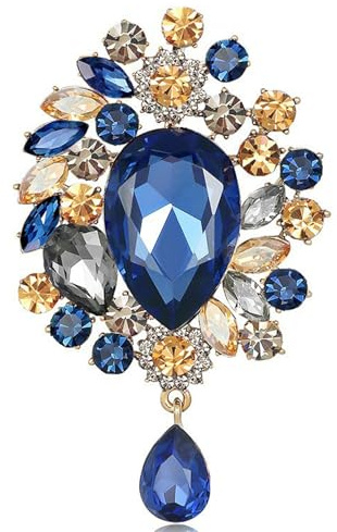 Qiwenr Spilla con Strass, Spilla di Moda da Donna, Vintage in Strass, Unica Elegante Vintage, per Abbinamenti con Abiti, Maglioni, Abiti da Sera e Adatto per Feste, Matrimoni e Altre Occasioni