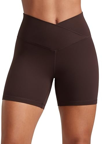 CRZ YOGA Crossover Biker Shorts 5 | Butterluxe, Extremely Soft, Gentle Compression, Yoga, V Criss Cross, Leggings for Women