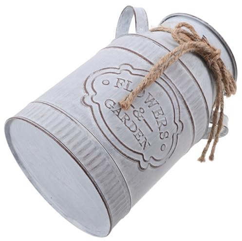 Alipis Vaso Con Manico in Ferro Zincato Stile Vintage Stile Francese Per Soggiorno
