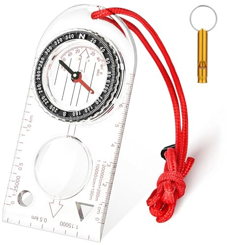 Flintronic Navigation Compass, Hiking Compass with Luminous Function, Waterproof Pocket Compass for Expedition Map Reading, Navigation, Orienteering and Survival