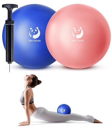 Slim Panda Gymnastikball Klein,23-25cm Pilates Ball mit Pumpe,Soft Yoga Ball fürHause,Fitness,Balance Training（Auslaufsichere Aufblasdüse） ﻿