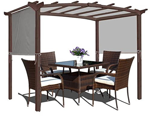 Universal-Pergola-Ersatzdach, grau, für den Außenbereich, für gebogene Pergola-Struktur, passend für 4,8 x 2,4 m, wetterbeständig, einfach zu installieren, Baldachin-Abdeckung