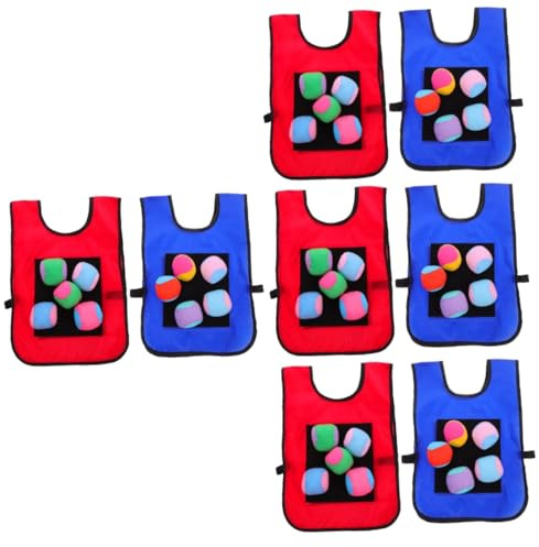ifundom 48 Stck Teiliges Sticky Ball Weste Selbstklebende Wurfspiel Requisiten mit Klebewesten und Weichen Bällen Fördert Motorische Fähigkeiten und Spielerischen Spaß im Zufällige Farbe