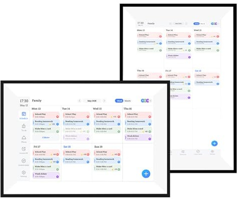 Goshyda 10.1in Wallplaner Digitaler Kalender -Chore -Diagramm, Intelligentes Touchscreen -Display für Familienpläne, Elektronische WLAN -Fotorahmen, Vertikaler Horizontaler Schalter