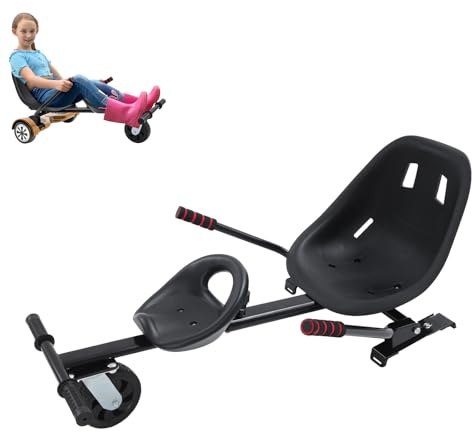 Hoverboard Sitz für 6,5 / 8 / 10 Boards,Doppel-Personen-Balance-Roller-Rahmenset,Verstellbarer Balancing Scooter Sitz,Hoverkart Gokart Sitz,Schwarz