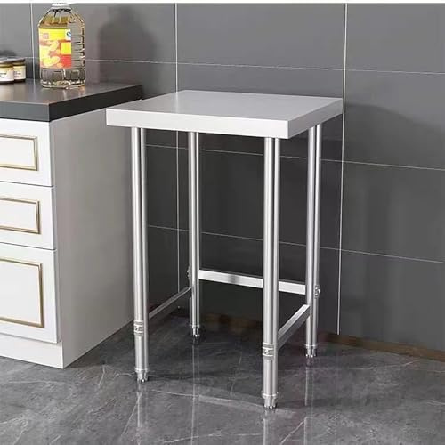 KCCRHIN Tavolo Inox con Base Aperta, Tavolo da Lavoro E Preparazione per Cucine Professionali, Tavolos in Metallo, Banco da Lavoro in Acciaio per Cucine, Ristoranti, Case, Garage,100x50x80cm
