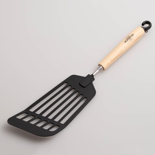 SUNCRAFT MOKUHOUSE Cooking Tools Stylish Kitchen Utensils, Natural Wood Heat Resistant Easy Cleaning (Black Beater, 13.1 x 3.1)