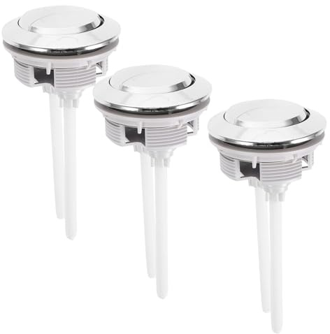 CLISPEED 3 pezzi Pulsante di Ricambio per Scarico Wc Doppio Pulsante di Pressione per Cassetta del Water Design Elegante e Funzionamento Fluido per Bagni Moderni e Tradizionali