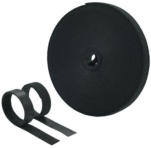 honzhaoyu Pflanzenstützenband, Schwarz, 30m | Wiederverwendbar, Verstellbar, 10 m x 12 mm