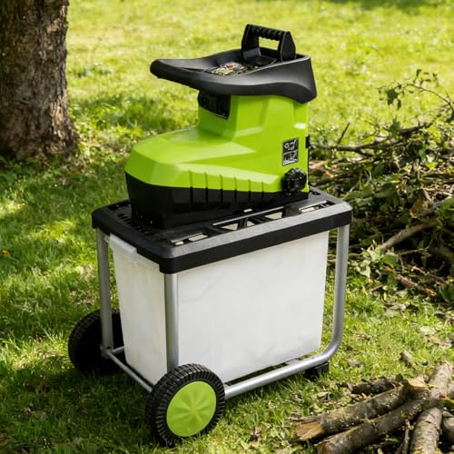 Sushangmao Biotrituratore per Legno, Biotrituratore da Giardino Elettrico 2800 W, Biotrituratore da Giardino 5000 Giri/Min per Rami da 45 Mm/1,77, con Contenitore da 60 L