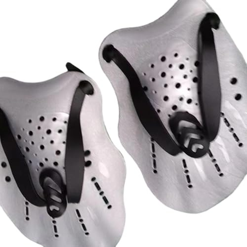 Oxtxuzdm Pagaies d'entraînement de natation en silicone à haute adhérence pour adultes, renforcées dans la natation, la planche à voile, le canoë, les gants de natation avec plan de préhension