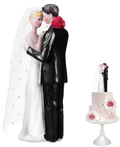Toddmomy Braut und Bräutigamfigur als Sichere Tortendekoration Elegante aus Kunstharz für Hochzeitstorten und Romantische Hochzeitsfeier