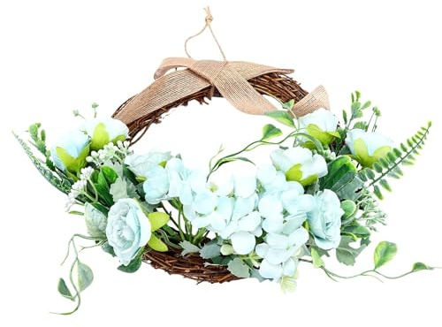 Sxhlseller Media Sintética de Hortensia Morada |Decoración Floral de la Puerta de Primavera y Verano para el Porche Delantero, Arte de la Pared de la Boda de la Granja (Hortensia)
