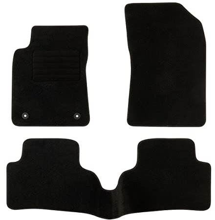 DBS - Tapis de Sol Voiture - sur Mesure - Adapté à Votre Citroen C3 (07/2016-06/2024) Antidérapant : Clips de Fixation et Autogrip - 3 pièces : Protection du Pont arrière - Moquette