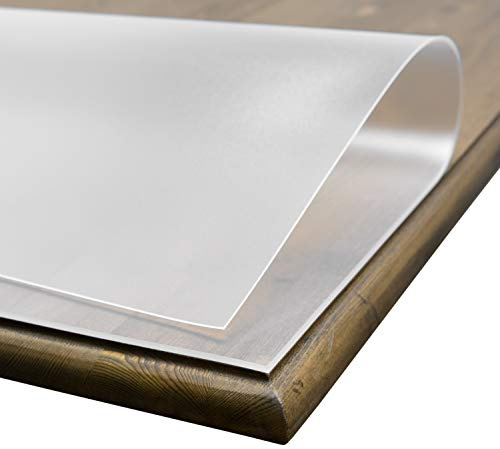 BEAUTEX transparente Tischfolie matt 2,0mm Tischschutz 80x210 | Einseitig mattiert, reduziert Blasenbildung auf Hochglanzoberflächen, lebensmittelecht, wasserfest, individuell zuschneidbar