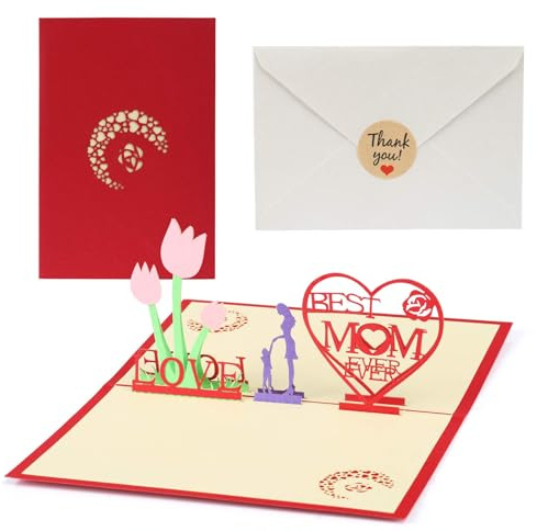 Kesote Muttertagsgeschenke für Mama Muttertagsgeschenk Muttertag Karte Mama Geschenk Mutter Geschenke Geburtstagskarte Pop Up Glückwunschkarte 3D Dankeskarte Oma Grußkarte Geburtstag Muttertagskarte