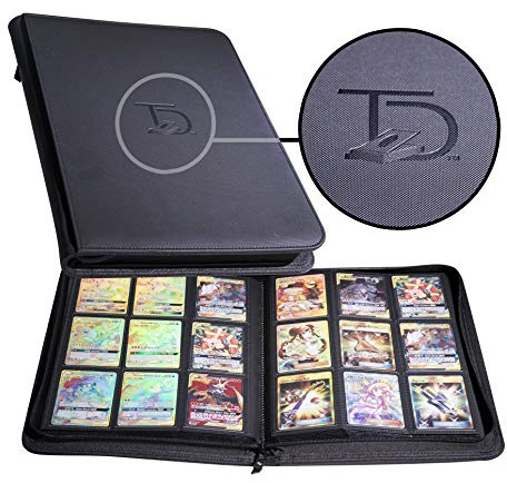 TopDeck 500 Card Ringless Zip Binder Pro - 9-Pocket Pages Side Load Sleeve TCG Storage Portfolio, Compatible with Pokemon, Yu-Gi-Oh, One Piece, MTG, Comic Trading Collectible Cards - Black