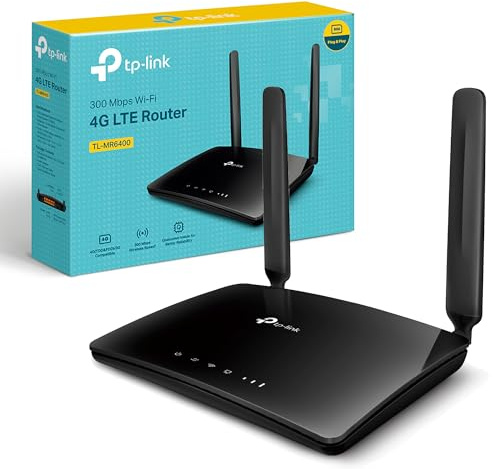 TP-Link TL-MR6400 300 Mbps 4G Mobile Wi-Fi Router, SIM Slot Unlocked, UK Plug (Renewed)