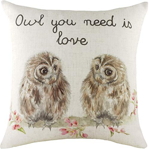 furn. Evans Lichfield Hedgerow Kissenbezug, Eulenmotiv, Polyester, Leinen, Mehrfarbig, 43 x 43 cm