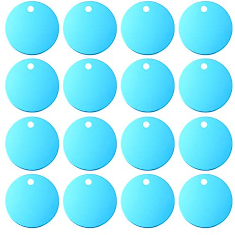 Milisten Aluminium Runde Haustier Id Tags 1.38 Zoll Blanko Anhänger Mit Loch Für Hunde Welpen Diy Gravur Zubehör 25 Stück Korrosionsbeständige Leichte Hundemarken Für Haustier Zubehör