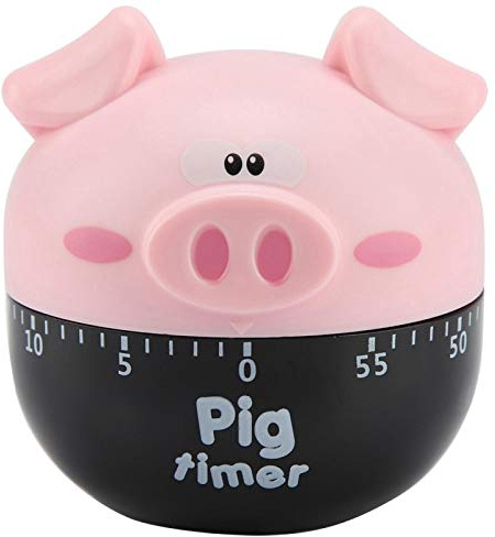 Timer da cucina meccanico, sveglia sveglia del maiale del fumetto Timer da cucina portatile Timer meccanici Contatori per bambini Badroom Home Cooking Strumento di cronometraggio(Rosa)