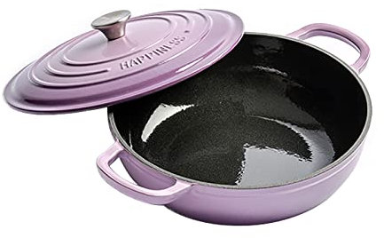 Enamel cast Iron Pot（30cm/5L) Multi-Function Saucepan/stew Pot/Dutch Ovens Pot， Household Soup Pot Non-Stick Pot，for Induction/Gas Hobs (Color : B)