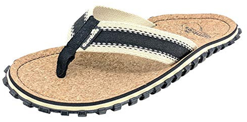 Gumbies Corker - Flip Flops aus Kork mit robuster Sohle aus wiederverwerteten Autoreifen, Fußriemen aus recycelter Baumwolle, ergonomisches Fußbett