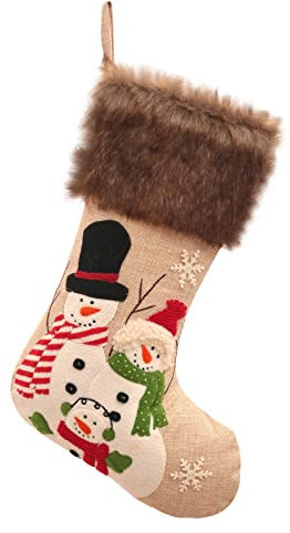 Weihnachtsstrumpf Nikolausstrumpf Personalisiert Weihnachtsanhänger Dekoration Stickerei Älterer Schneemann Weihnachtssocken Weihnachtstag Kinderdekoration Nikolausstiefel Socken Weihnachtsstrumpf Set
