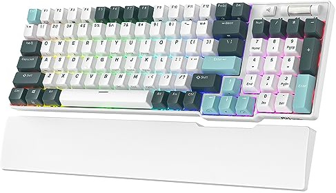 RK ROYAL KLUDGE RK96 RGB Limited Ed, 90% 96 Keys Wireless Triple Mode BT5.0/2.4G/USB-C Hot Swappable Mechanical Keyboard w/Wrist Rest, Software Support & Massive Battery, RK Yellow Switch