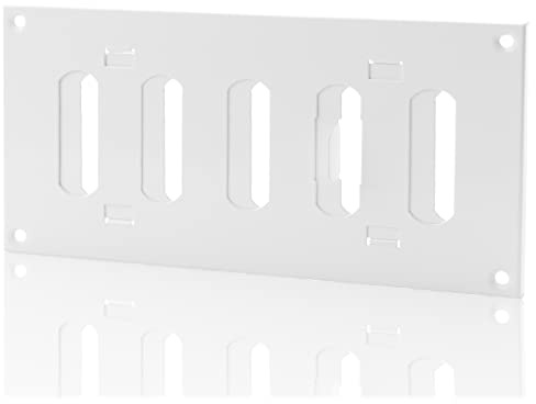 200x100mm Vitt Stål Justerbart Ventilationsgaller - Luftgaller - Metallgaller